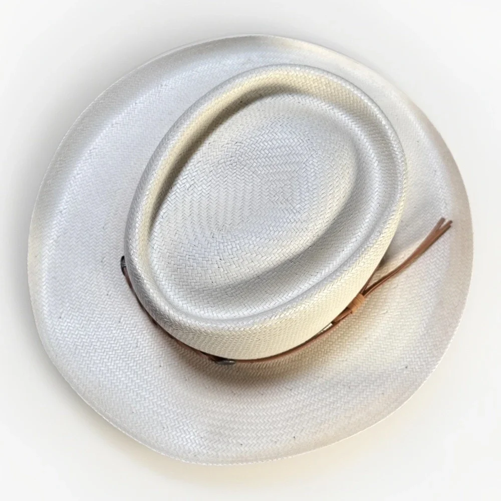 Vintage Beaver Brand "Panacool" Straw Hat Southwestern Fedora M 56-57 - Picture 3 of 8